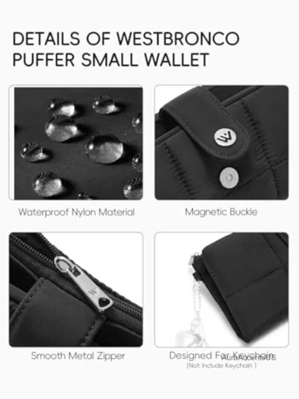 RFID Blocking Puffer Wristlet Wallet with 13 Card Slots & Detachable Strap